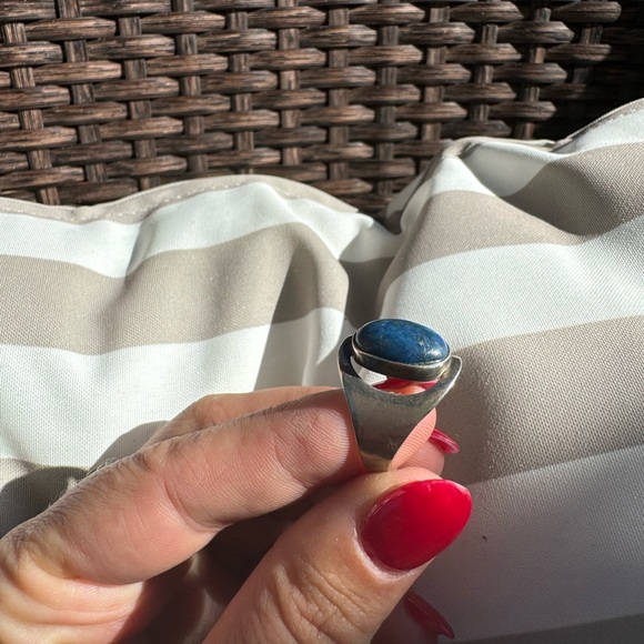 Oval Lapis Lazuli 925 Sterling silver ring - Picture 8 of 8
